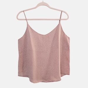 mine Dusty Rose Polka Dot Silk Cami Tank